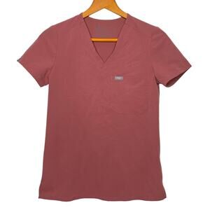 Figs women's Mauve 2072 Catarina One Pocket Short Sleeve Scrub Top XXS